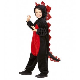 Costume da Dragone Nero in Peluche per Bambini