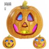 Zucca halloween glitter luminosa con effetti luce multicolore 17 cm