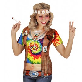 Maglietta Stampata da Hippie Per Donna