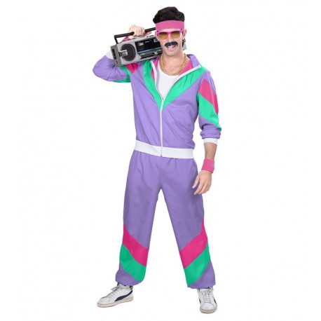 Compra Costume Tuta Anni 80 Viola per Uomo