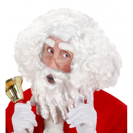 Parrucca Babbo Natale Con Boccoli, Barba, Baffi e Sopracciglia 3 Vendita