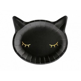 6 piatti gatto nero 22 x 20 cm