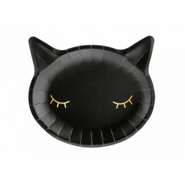 6 piatti gatto nero 22 x 20 cm 6 piatti gatto nero 22 x 20 cm