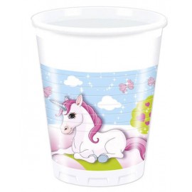 8 Bicchieri Unicornio di Plastica