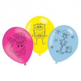 6 Palloncini Spongebob di Lattice 27 cm