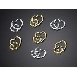 25 Cuori d'oro ornamentali 10 mm