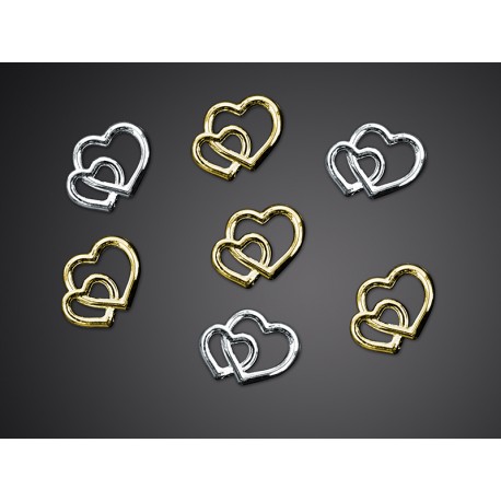 25 Cuori d'oro ornamentali 10 mm