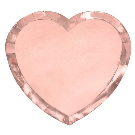 6 Piatti a Forma di Cuore Rosa Gold