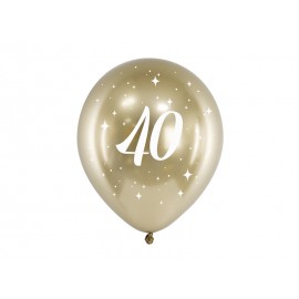 6 palloncini 40 anni d'oro 30 cm