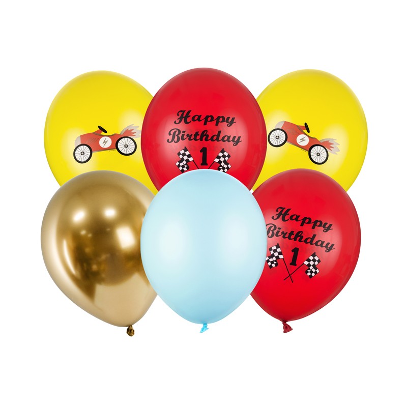 6 Palloncini Buon Compleanno 30 cm - FesteMix