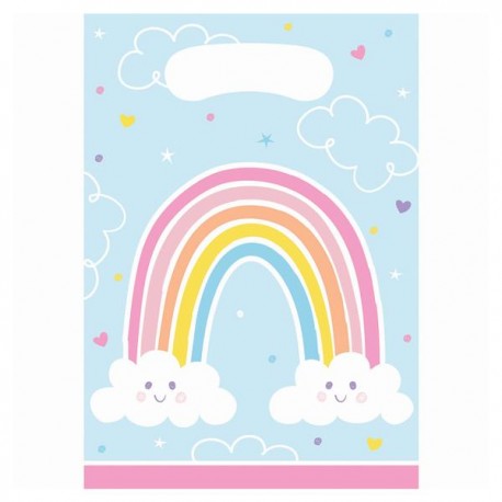 8 Sacchetti Happy Rainbow 16 x 23 cm