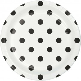 8 Piatti Pois e Righe 18 cm