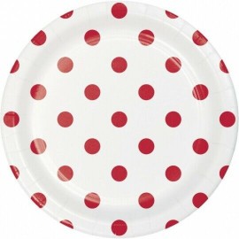 8 Piatti Pois e Righe 18 cm