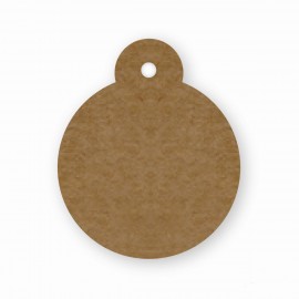 24 Tarjetas Kraft Bola de Abeto 4 cm