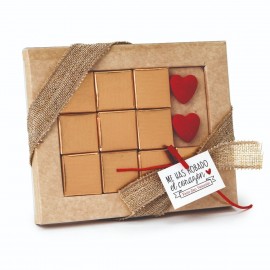 Confezione 10 Cioccolatini con Cuori di San Valentíno e Biglietto