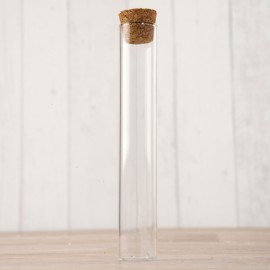 Tubo di vetro Trasparente con Tappo di Sughero 12,5 cm