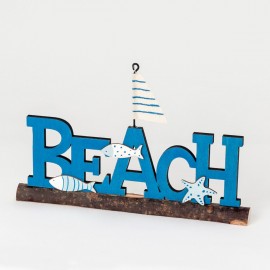 Cartello in legno Beach 20 x 12 cm