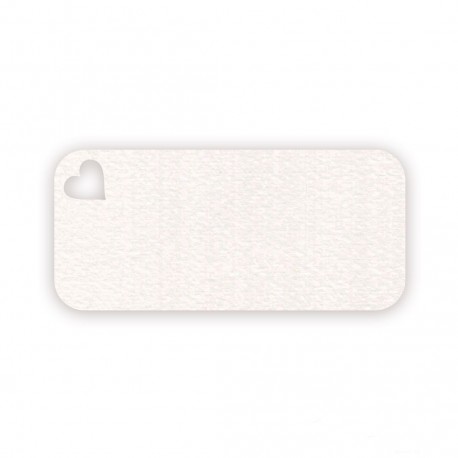 Biglietto Bianco con Buco a cuore 7 x 3,2 cm