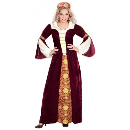 Costume da Regina Medievale Borgogna Economico