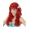 Parrucca Sirena Rossa Con Conchiglie e Perle Online 