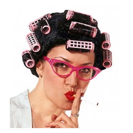 Parrucca Donna Di Casa Disperata con Bigodini