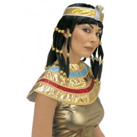Peluca Cleopatra Con Cuello y Cinta Capeza