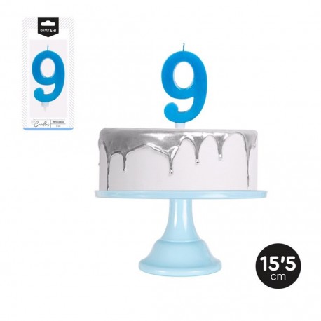 Candela Grande Numero 9 Metallizzata 15,5 cm Compra