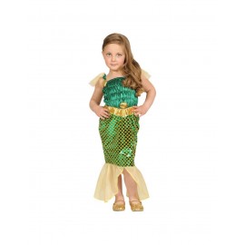 Costume da Sirena Verde e Oro per Bambina Shop 