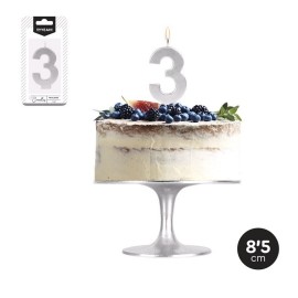 Candela Compleanno N 3 Metallizzata 8,5 cm Offerte