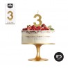 Candela Compleanno N 3 Metallizzata 8,5 cm Offerte