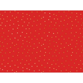 Carta Regalo Rossa con Stelle Oro 70 x 200 cm Economica