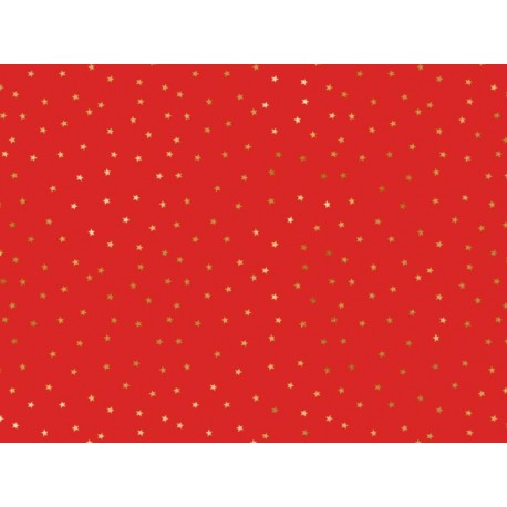 Carta Regalo Rossa con Stelle Oro 70 x 200 cm Economica
