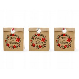 3 Sacchetti Scritta Merry Little Christmas 25 x 11 x 27 cm