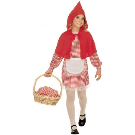 Costume da Cappuccetto Rosso a Quadretti Bambina Economico