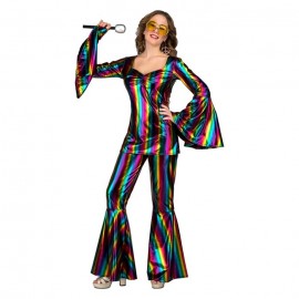 Costume da Rainbow Disco Jumpsuit per Adulto