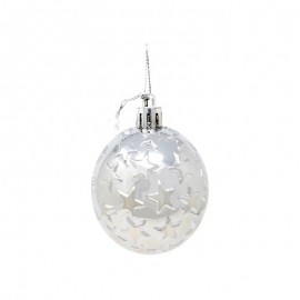Scatola 6 Palle Natale in Argento 6 cm