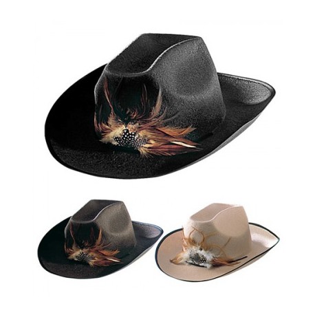 Cappello da Cowboy con Piuma