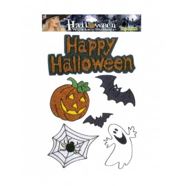 Set di 6 Adesivi Glitterati di Happy Halloween