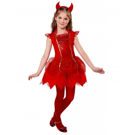 Costume da Diavolessa Chic per Bambina Economico