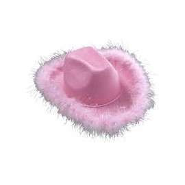 Cappello da Cowgirl Rosa con Piume