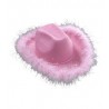 Cappello da Cowgirl Rosa con Piume