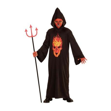 Costume Morte Diabolica con Scheletro Infuocato Bambini Shop