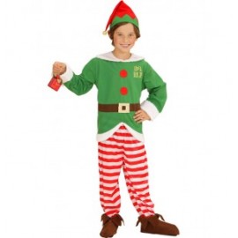 Bambini Collant Elfo Natale Fancy Dress Costume Bambino 2-4 ANNI BAMBINO BOY GIRL 