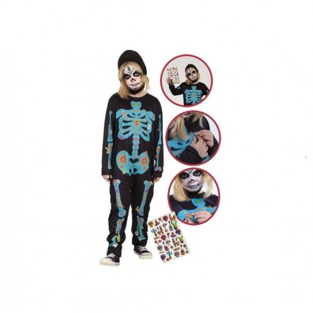 Costume di Catrina con Adesivi Bambina Shop