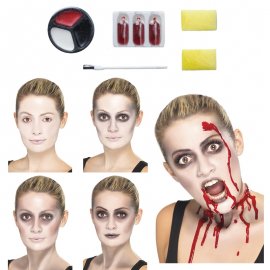 Kit Trucco Zombie con Pennello e Sangue