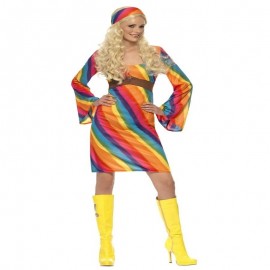 Costume da Hippie Multicolor per Donna Shop