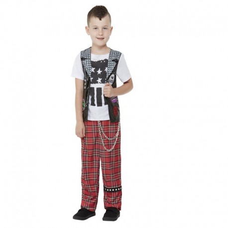 Costume da Rocker Punk Rosso Economico