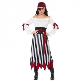 Costume da Pirata Bianco e Nero Donna Economico