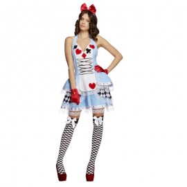 Costume Fever Miss Wonderland Blu Donna Economico