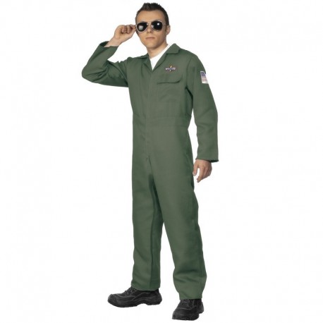 Costume da Aviatore Verde Economico